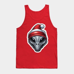 Gray Alien Santa Tank Top